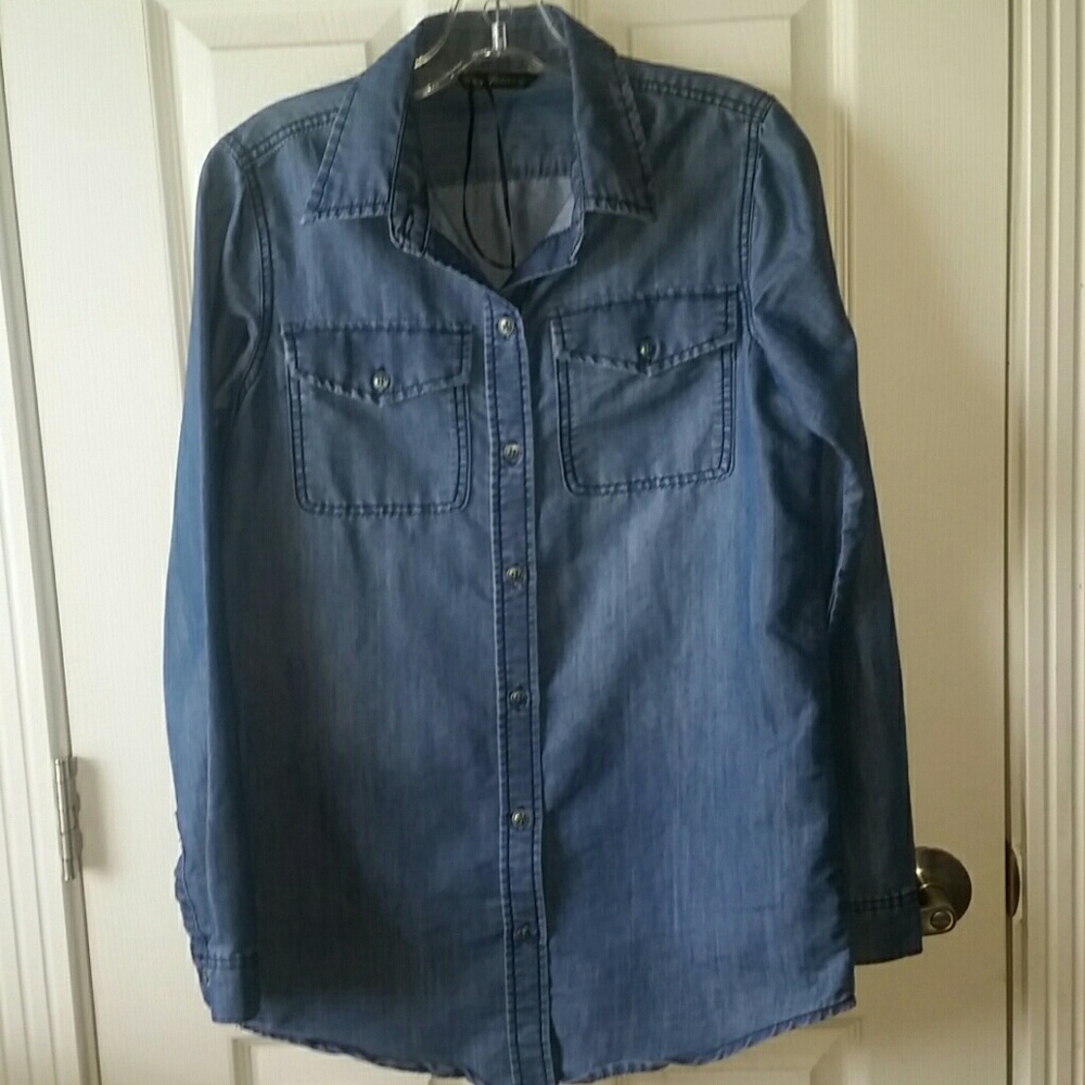 Blue jean long sleeve shirt